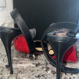 Christian Louboutin Black leather Jonatina Heels size 9